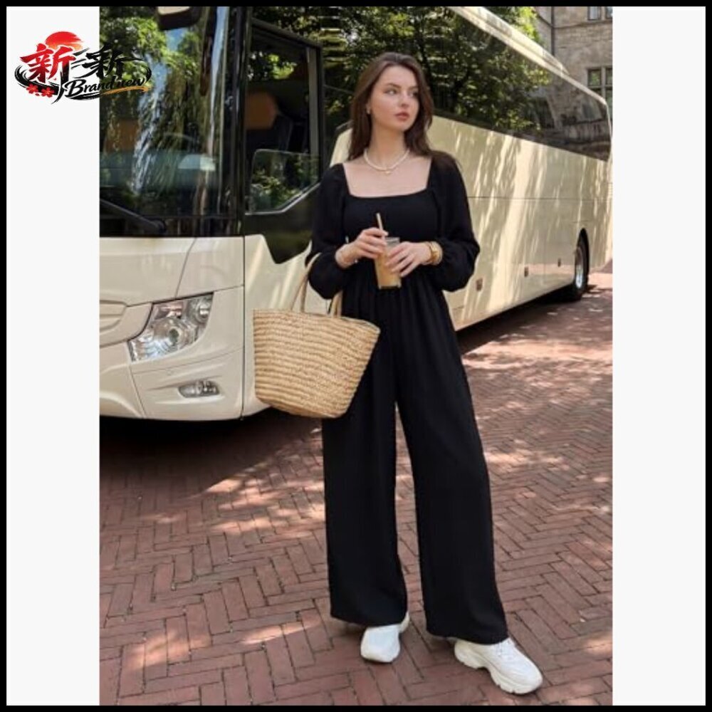 Sleeveless Wide Leg Jumpsuit With Pockets, Loose Fit View 4